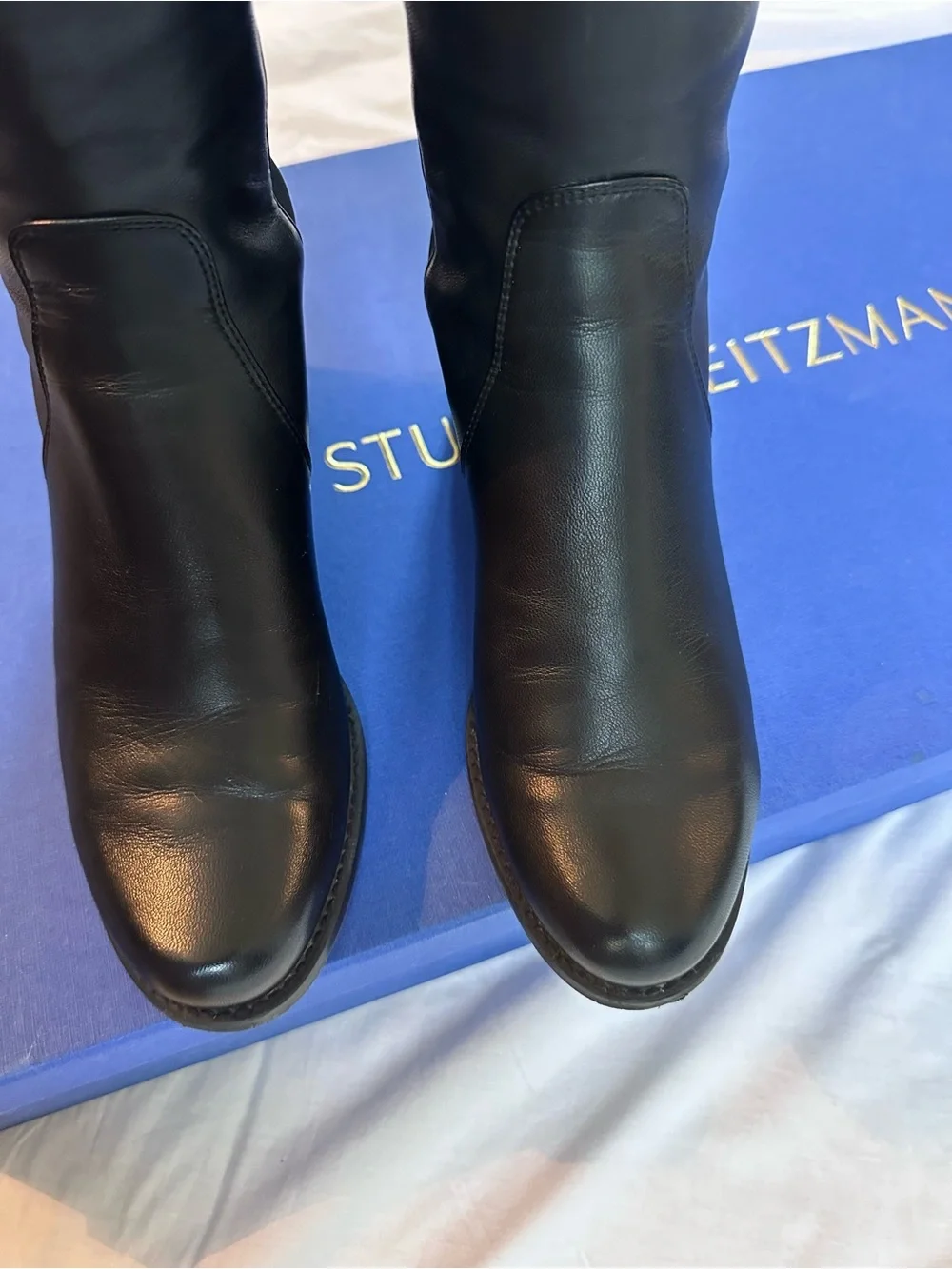 Stuart Weitzman Black Over-the-Knee Leather Boots
